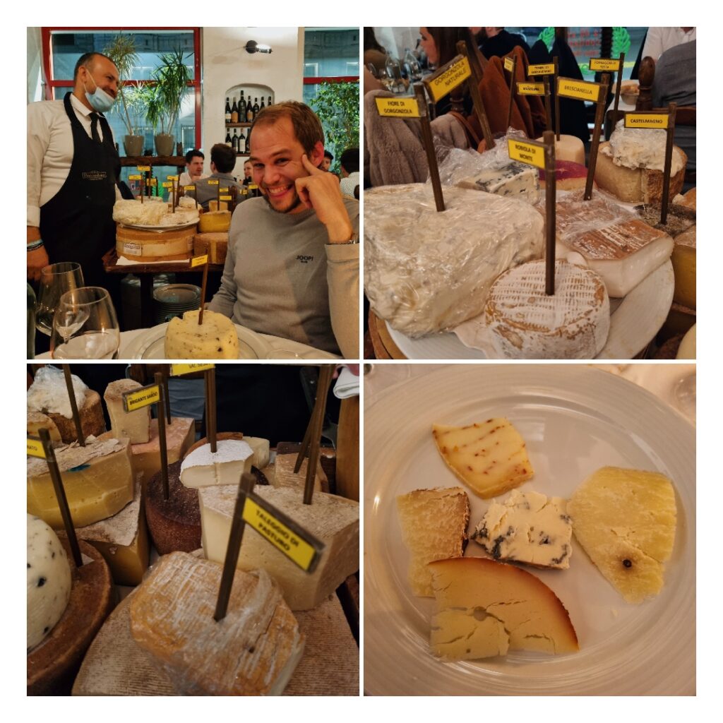 Philipp with the table of cheese