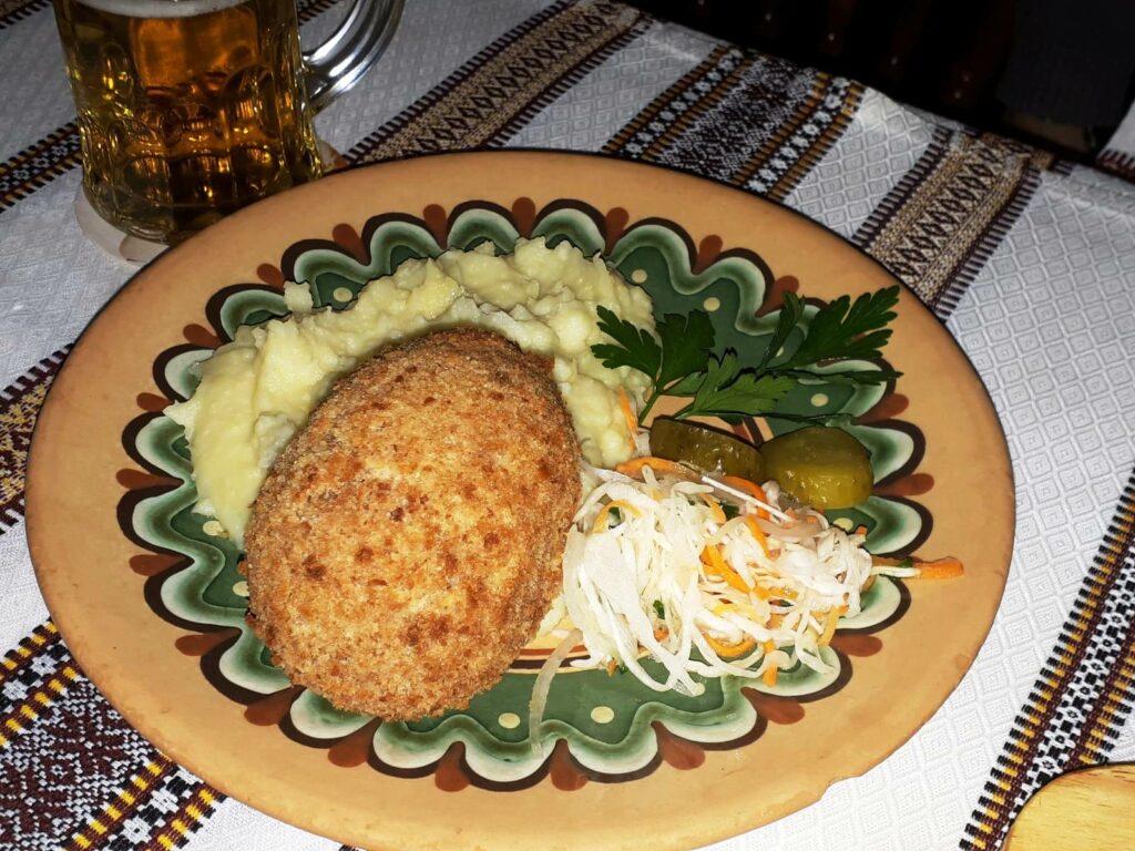 Kiev dinner Chicken Kiev plate
