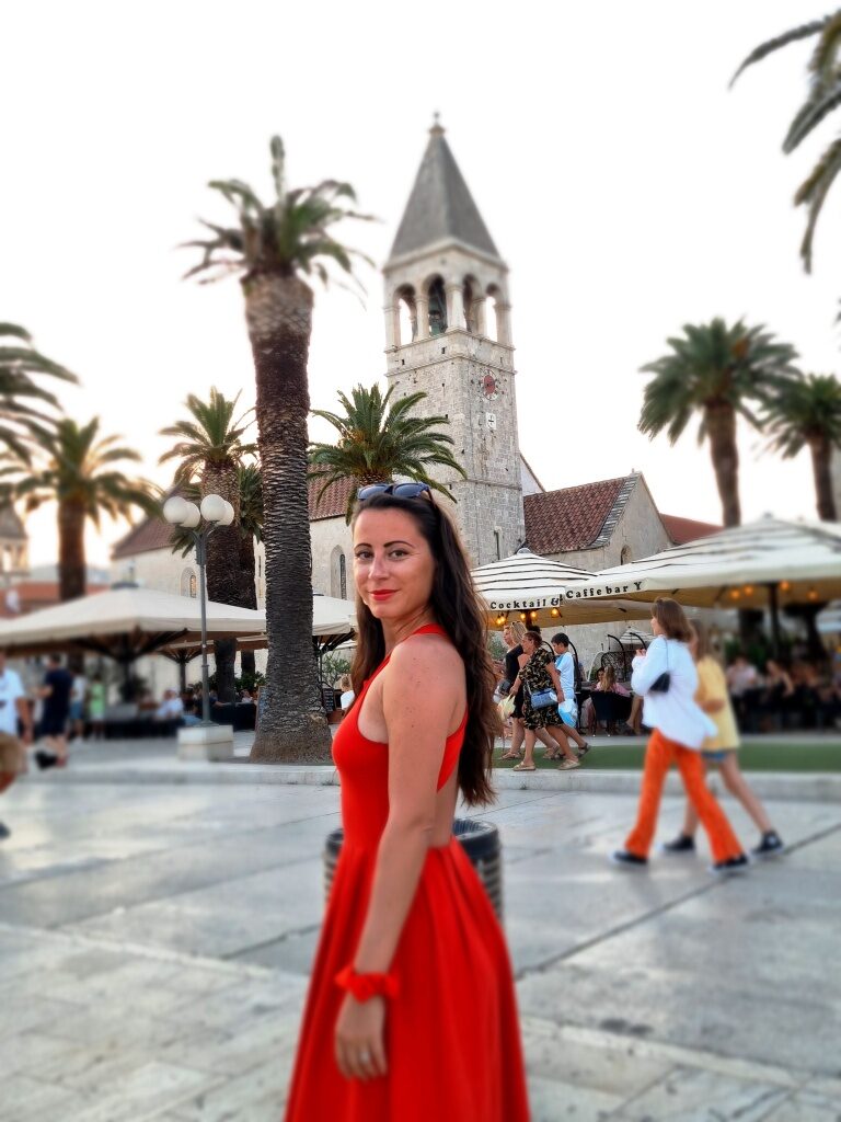 church trogir with Nelly in front