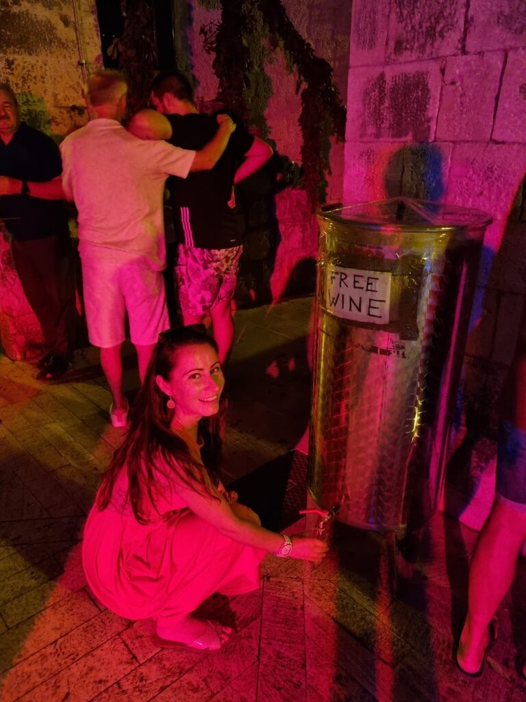 Nelly with free wine in Trogir