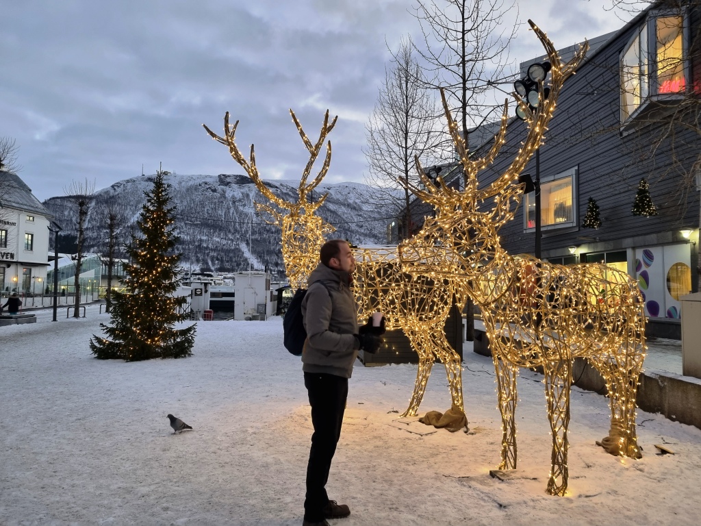 Phil kisses the elk